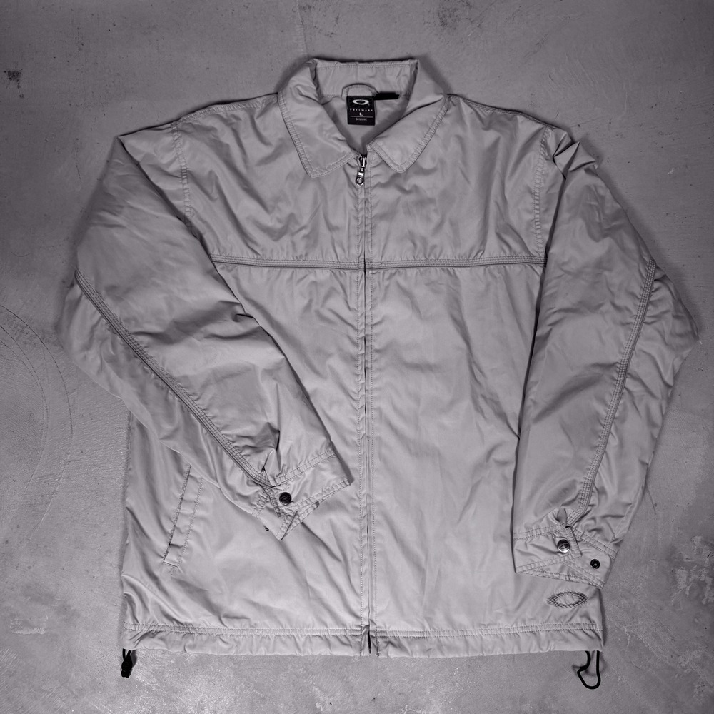 Oakley Software Mens Vintage Windbreaker Jacket Beige Large Y2K Gorpcore